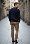Slim Fit Crew Neck 30% Cotton Men's Casual Sweater - 4
