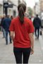 Dog Embroidered Oversized Red T-Shirt – Relaxed Fit, Stylish Design Golden Embroidered T-Shirt - 3