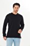 Men's Cotton V-Neck Long Sleeve T-Shirt Black 5021-S - 5