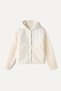 Women's Ecru Plush Detailed Oversized Bomber Jacket - 3