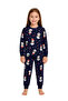 New Year Navy Blue Snowman Unisex Children's Pajama Set - 3