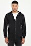 Men's Regular Fit Hooded Black Sweatshirt