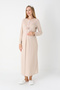 Lace Sleeve Maternity Nightdress and Robe Set Viscose Cotton - Pomegranate Blossom and Taupe - 4