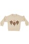 Baby Girl Ecru Brown Floral Embroidered Double Set - 2