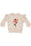 Baby Girl Ecru Pink Daisy Embroidered Ruffled Sleeves Double Set - 5