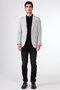 Men's Slim Fit Pointed Collar Gray Jacket