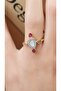 Burgundy Stone Detail Geo Design Adjustable Ring - 2