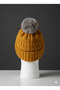 Mustard Color Beret Thick Protects from Cold Domestic Production - 5