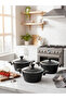 3-Piece Stella Fireproof Non-Stick Cookware Set 20 cm - Black