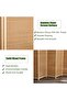 FFD 4-Panel Bamboo Room Divider – Folding Privacy Screen, 180 x 180 cm - 2