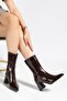 Women's Bitter Brown Zippered Knee-High Heeled Boots (Detachable Boots, No Calf Issues) - 3