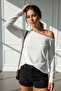 Khaki - White 2-Pack Women's Off-Shoulder Boat Neck Relaxed Fit Long Sleeve T-Shirt - 3