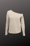 Brown-Beige 2-Pack Women's Off-Shoulder Boat Neck Relaxed Fit Long Sleeve T-Shirt - 2