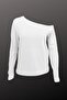 Khaki - White 2-Pack Women's Off-Shoulder Boat Neck Relaxed Fit Long Sleeve T-Shirt - 7