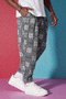 Unisex Ethnic Patterned Loose Hippie Bohemian Baggy Pants with Elastic Waist and Cuffs and Pockets Ethnic Design - 6