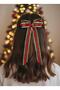 Red Green Gold Long Tail Ribbon Shiny Christmas Buckle, Bow Buckle, Children's Buckle Hand Made Gro
