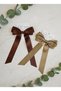 Double Long Tail Ribbon Shiny Bowknot Buckle, Bowknot Buckle, Children's Buckle Hand Made Grosgrain Ribbon Buckle