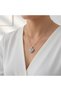 Zircon Stone Heart and Bow Necklace Silver Color Special Meaningful Gift for Women's Lover and Wife - 4
