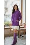 A Kalite Purple Standard Size Pocket Detailed Hooded Knitwear Sweater
