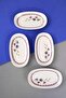 Tabak Evi Porcelain Morden Oval Boat Plate 15X8,5X2Cm 4 Pieces