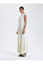 White Asymmetrical Draped Dress - 2