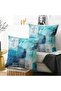 2 Pcs Turquoise & Grey Throw Pillow Covers, 18 x 18 Inches - 4