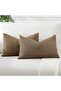Pack of 2 Linen Throw Pillow Covers 16 x 24 in (40 x 60 cm) Coffee Brown - 6