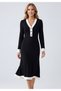 Long Sleeve Midi Dress with Collar and Cuff Detail
