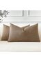 Pack of 2 Linen Throw Pillow Covers 16 x 24 in (40 x 60 cm) Coffee Brown