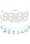 3D Digital Wall Clock, 24x8.5cm LED, 12/24H Temp & Date, USB Nightlight, Alarm - 3