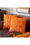 Fall Decorative Throw Pillow Covers, 2-Pack 17.7x17.7 Inch Pumpkin Plush Faux Fur - 5