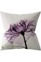 Throw Pillow Covers Set of 4 Purple Flower 18x18 inch Linen Cushion Covers - 6