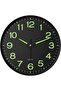 Night Light Wall Clock, 12-inch Silent Non-Ticking Quartz, Glow-in-the-Dark (Black)