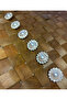 Stone Button 34 Size (20.5mm) Gold - 5 Pieces with Flowers (1204) - 2