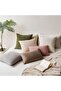 Pack of 2 Decorative Chenille Cushion Covers, Twill, 12 x 20 in, Moss Green - 8