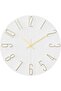 Wall Clock 12 Inch Silent Non-Ticking Wooden Battery Operated Modern (White)