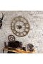 Oversize Farmhouse Wall Clock 47cm Antique Silver Silent Non-Ticking - 2