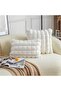 Faux Fur Plush Throw Pillow Covers 12x20 in Set of 2 (Cream White) - 3