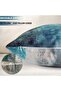 2 Pcs Turquoise & Grey Throw Pillow Covers, 18 x 18 Inches - 2