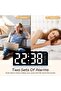 6.8'' LED Digital Alarm Clock with Ambient Light, Day/Date/Temperature, Dual Alarm/Snooze - 4