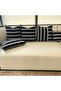 Decorative Rectangular Lumbar Pillow Cover, 12 x 24 in, Black/Mixed Off White - 8