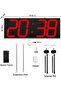 Double-Sided Digital Wall Clock - Large LED, Timer, Alarm, Temperature & Date (Red) - 2