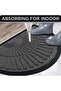 Half Round Non-Slip Door Mat - 50 x 80 cm, Grey - 4