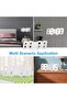 3D Digital Wall Clock, 24x8.5cm LED, 12/24H Temp & Date, USB Nightlight, Alarm - 8