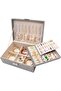 Jewelry Box for Women Girls, 2-Layer PU Leather Jewelry Organizer (Grey)