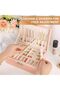 Leather Jewelry Organizer Box with Lock – Double Layer Removable Tray - 3