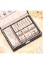 Jewelry Box Organizer for Women Girls, 2-Layer PU Leather Travel Jewelry Case - Black - 4