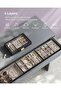 Stackable 4-Tier Jewelry Trays Box with Glass Lid, Removable Dividers, Ink Black - 3