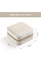 Plush Velvet Travel Jewelry Case - Small Travel Jewelry Box for Women (White) - 3