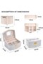 Small Travel Jewelry Organizer Box (White) – 2-Layer Leather Organizer with Mirror - 6